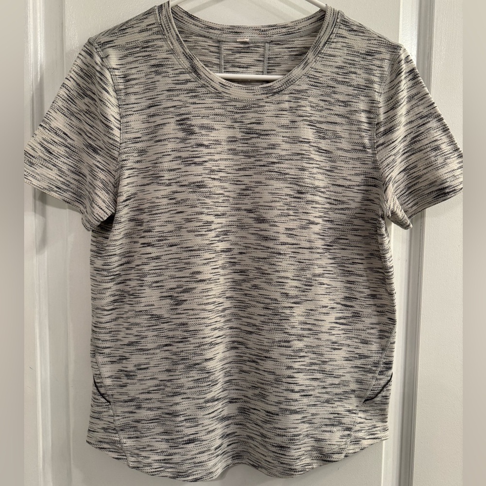 Lululemon Long Distance Short Sleeve Tiger Space Dye White Grey Black